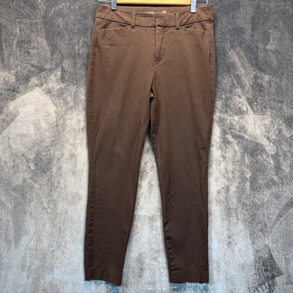 Old Navy Pants Womens 6 Brown Cotton Rayon Pixie Slim High Rise Chino Workwear